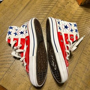 Red white and blue Converse